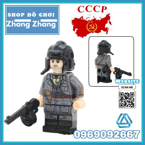 Đồ chơi xếp hình lính hồng quân Liên Xô Viết trong thế chiến II Minifigures JR001-004