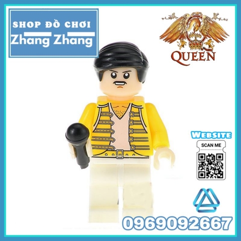 Đồ chơi xếp hình ngôi sao nhạc Rock Freddie Mecury ban nhạc Queen Minifigures Kopf KF196