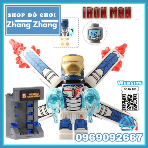 [129 hình] Xếp hình Người sắt Iron man Tủ trưng bày giáp Full Tủ + Hiệu ứng + Cánh) Lego Minifigures SY Sy1169