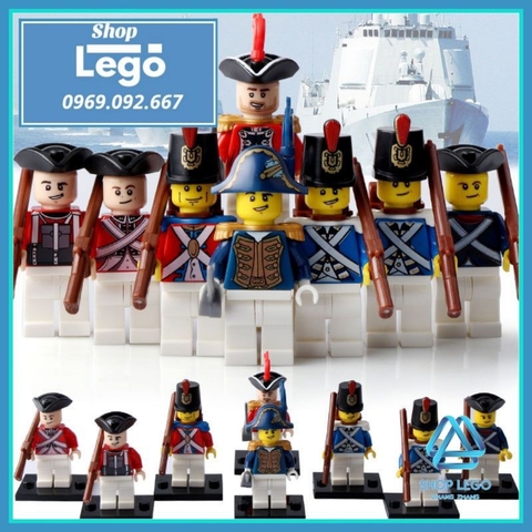 Xếp hình lục quân quân đội Cuộc chiến Hoa Kỳ - Anh Quốc 1812 Lego Minifigures POGO PG8035