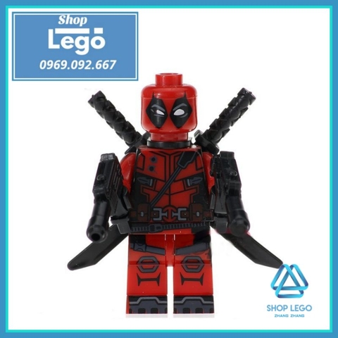 Xếp hình Deadpool quái nhân đầy đủ vũ khí Lego Minifigures Kopf KF009