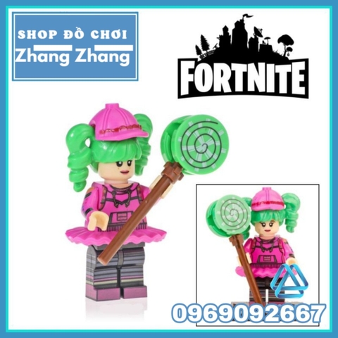 Xếp hình Fortnite Zoey - Cuddle - Teknique - Chromium Leviathan - Tomatohead - Brite Gunner Lego Minifigures POGO PG8203