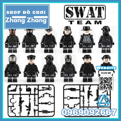 Xếp hình tiểu đội đặc nhiệm cảnh sát 113 phản ứng nhanh Lego Minifigures Swat 1820