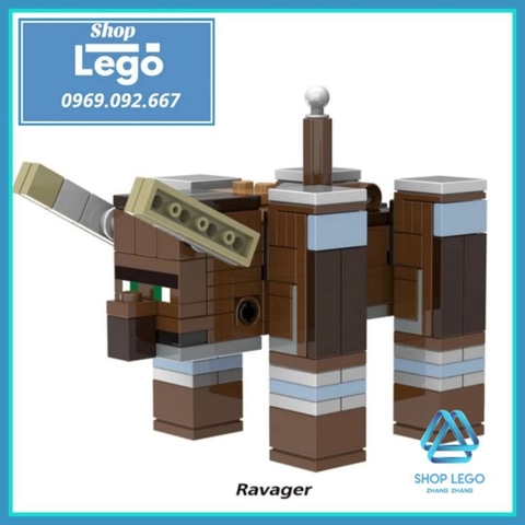 Xếp hình Minecraft Mooshroom - Slimes - Bat - Pillager - Snow Golem - Ravager - Guardian Lego Minifigures Xinh X0298