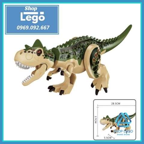 [29 cm] Xếp hình Khủng long Green Carnotaurus trong công viên kỷ Jura Jurassic Park Lego Minifigures 3004