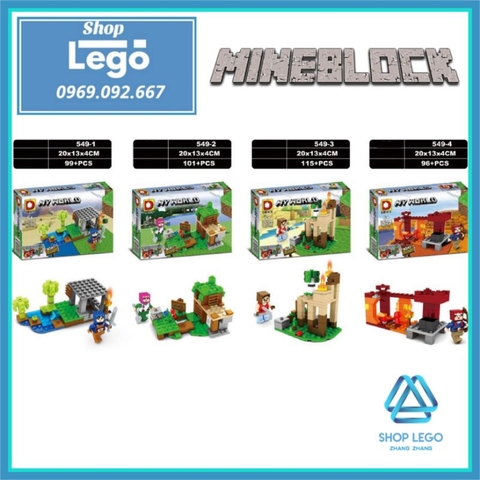 Xếp hình Mineblock mô phỏng Minecraft cho bé lắp ráp My World Lego Minifigures DLP DLP549