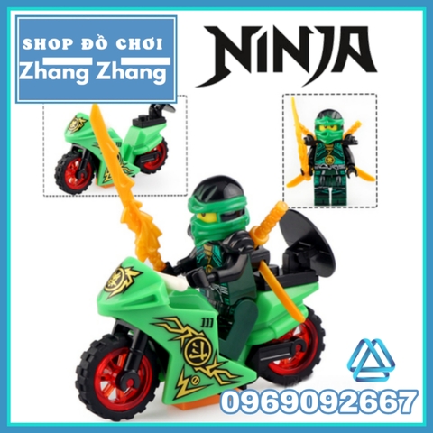 Xếp hình Ninjago nhân vật Zane - Kai - Jay - Cole Nya - Lloyd tặng kèm xe moto Lego Minifigures LeLe 31050