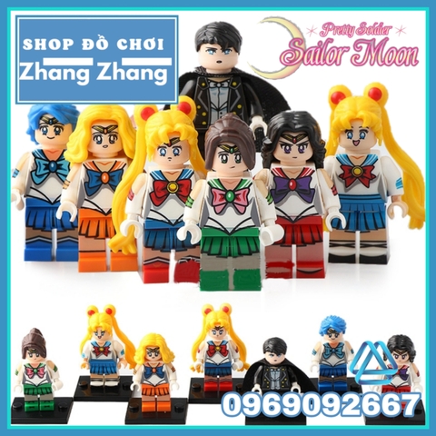Xếp hình Thủy thủ mặt trăng Sailor Moon xinh đẹp cùng Tuxedo mặt nạ Chiba Mamoru Lego Minifigures WM6035