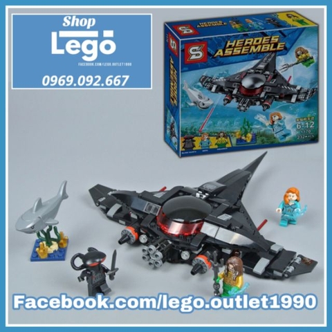 [232 hình] Xếp hình phi thuyền Aquaman : Đế vương Atlantis mới nhất có Mera và Black Manta Lego Minifigures SY SY1170