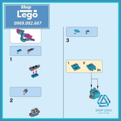 Xếp hình Xà xanh huyền thoại Occamy trong Harry Potter và Fantastic Beasts Lego Minifigures Lele L155