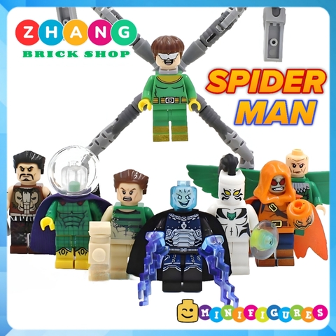 Xếp hình Spider White Tiger Vulture Dortor Octopus Kraven Sandman Misterio Electro HobGoblin Lego Minifigures Xinh X0123