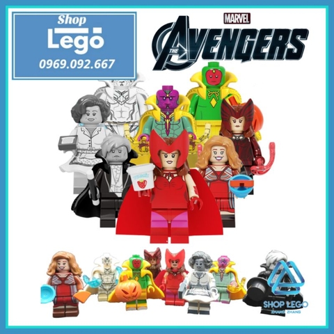 Xếp hình Scarlet Witch - Vision - Wanda trong Avengers Lego Minifigures Kopf KF6134