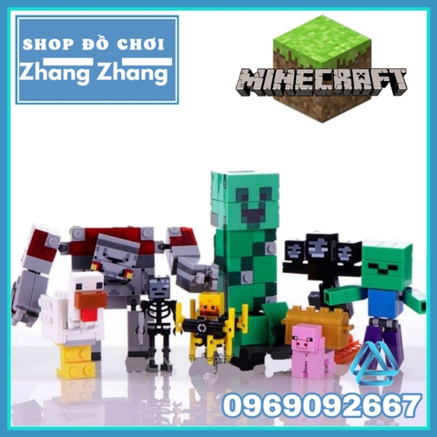 Xếp hình MineCraft Redstone Golem - Creeper - Zombie - Wither Skeleton - Blaze - Wither Lego Minifigures Xinh X0294