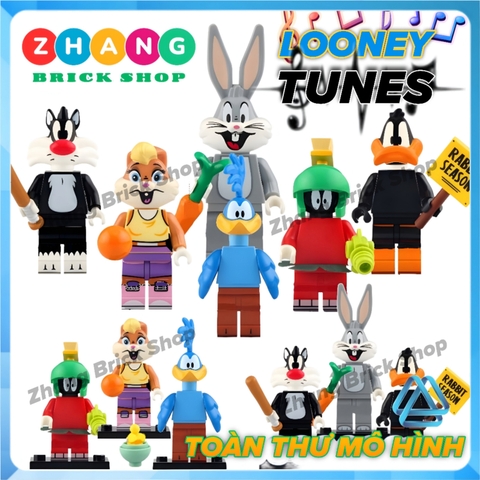 Đồ chơi xếp hình Bugs Bunny gồm Lona Bunny - Road Runner - Marvin - Daffy Duck - Sylvester Minifigures 91001 91006