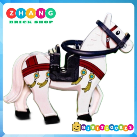 Xếp hình chiến mã Dạ chiếu ngọc sư tử Ngựa chiến của Triệu Tử Long trong Tam quốc diễn nghĩa Lego Minifigures DW001 006