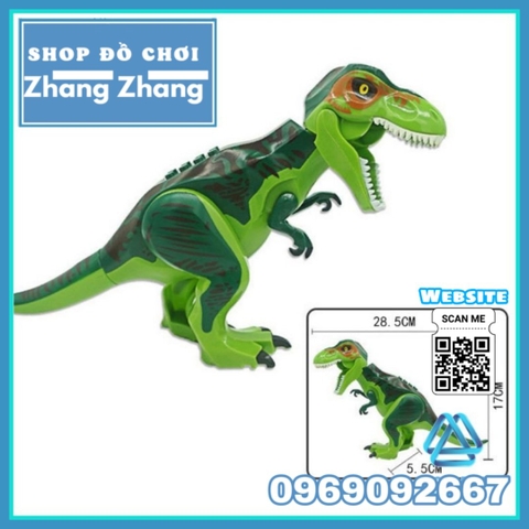 Xếp hình khủng long Tyrannosaurus trong công viên kỷ Jura Jurassic Park Lego Minifigures Kopf KR-12