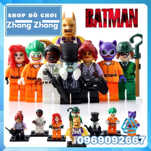 Xếp hình Batman Barbara và Poison Ivy Joker Catwoman - Aaron Cash - Penguin - Riddler Lego Minifigures Pogo PG8041