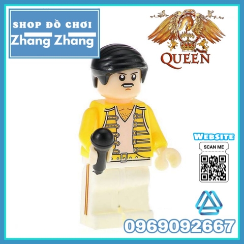 Đồ chơi xếp hình ngôi sao nhạc Rock Freddie Mecury ban nhạc Queen Minifigures Kopf KF196