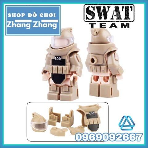 Đồ chơi xếp hình bộ quần áo giáp rà phá bom của đặc nhiệm Swat Minifigures EOD