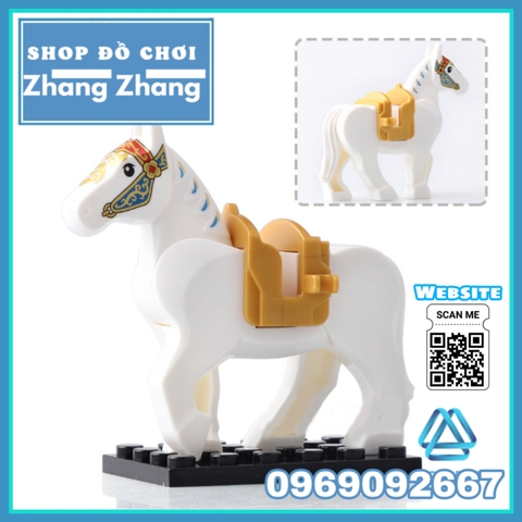 Xếp hình Ngựa chiến Tam Quốc Xích Thố - Đích Lô - Dạ chiếu ngọc Sư Tử - Ô vân đạp tuyết Lego Minifigures Xinh X0169