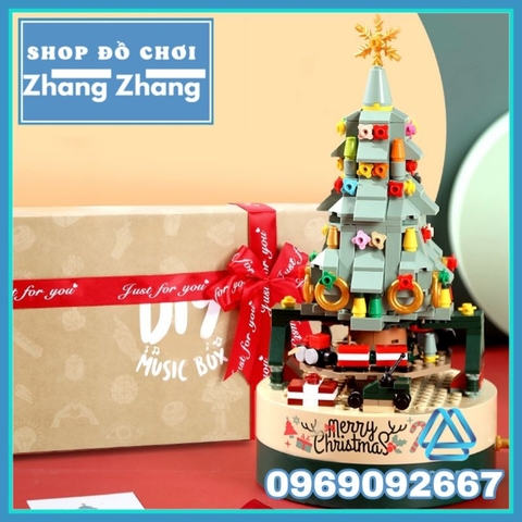 Đồ chơi xếp hình mô hình Cây thông giáng sinh phát nhạc Noel Merry Christmas Minifigures Kaki JK1302