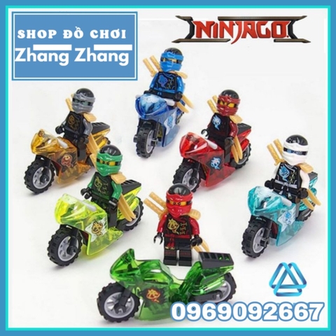 Xếp hình Ninjago motor kèm Kai - Lloyd - Jay - Nya Lego Minifigures Decool 10029-10034