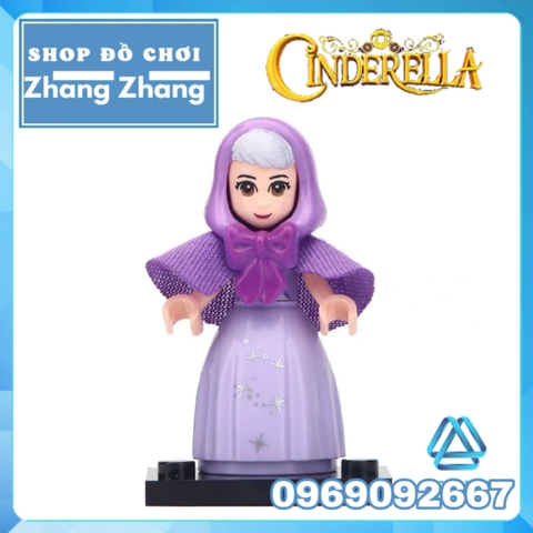 Xếp hình Lọ Lem Alana - Ariel - Cinderella - Fairy Godmother - Rapunzel - Elsa Lego Minifigures Lele F010 017