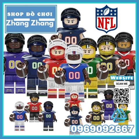 Đồ chơi xếp hình Cầu thủ bóng bầu dục Mỹ Batch of NFL Minifigures Kopf KF6139