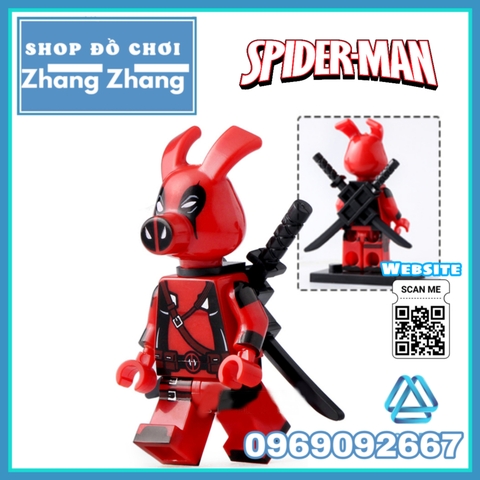 Xếp hình Lego Lợn Spider man Iron man Hulk Ant-man deadpool Captain America Marvel Lego Minifigures Koruit KT1023