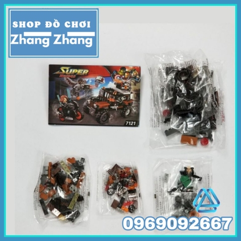 [179 hình] Xếp hình Crossbones Hazard Heist Falcon và Black Widow mới nhất Lego Minifigures Decool 7121
