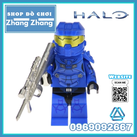Xếp hình chiến binh Halo Guardians vũ khí mạ crom kèm áo giáp sáng bóng phiên bản đặc biệt Lego Minifigures Kopf KF6043