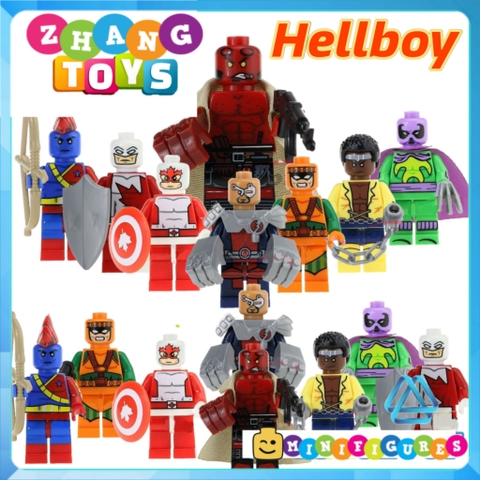 Xếp hình Vindicator - Captain Canuck - Yondu  - Melter - Prowler - Luke Cage - Hellboy Lego Minifigures Kopf KF6029