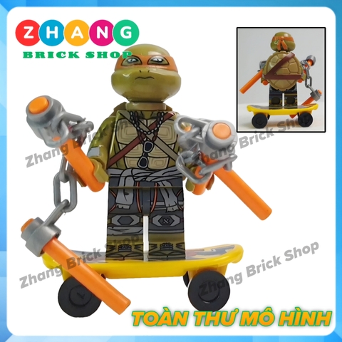 Xếp hình Ninja rùa teenage mutant ninja turtles gồm Leonardo - Raphael - Donatello Lego Minifigures Kopf KF6125