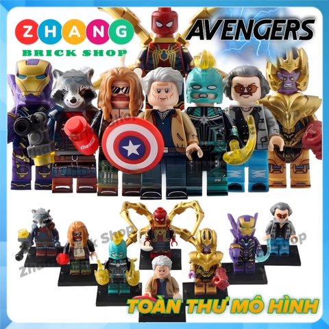 Xếp hình Avengers End Game Captain Marvel Spider-Man Pepper Thor Thanos America Rocket Racoon Lego Minifigures WM6061