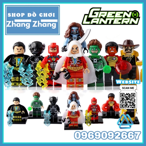 Xếp hình Flash & Shazam Green Lantern Fire Storm - Black Adam - Lobo - Scarecrow DC Comics Lego Minifigures Xinh X0153