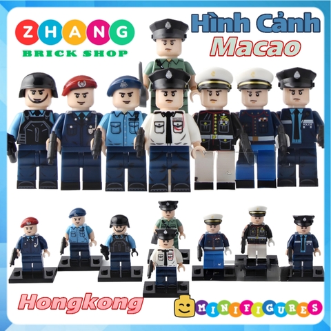 Đồ chơi Xếp hình lực lượng cảnh sát Hongkong Macao Police và phản ứng nhanh SWAT Minifigures POGO PG8062