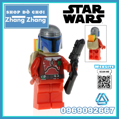 Xếp hình Star Wars Mace Windu Luminara Darth Malgus  Naboo Guard Jango Fett Trooper Lego Minifigures Pogo PG8095