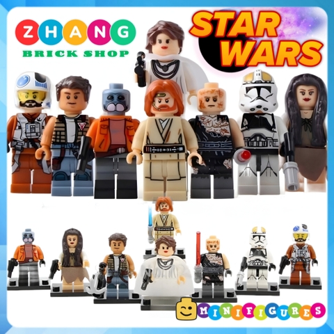 Xếp hình Zander - Ponda Baba - Anakin - Leia - Obi-Wan - Rebel Pilot - Mon Mothma Lego Minifigures Xinh X0144