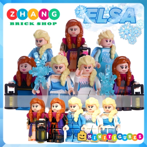 Xếp hình Nữ Hoàng Băng giá Frozen Elsa và Anna dành cho bé gái Lego Minifigures WM6084
