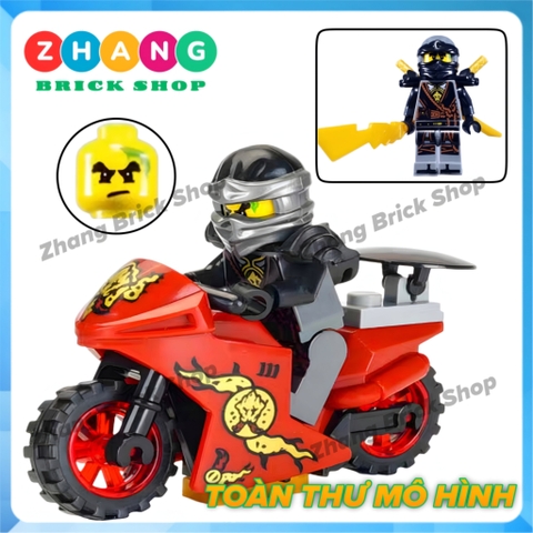 Xếp hình Ninjago nhân vật Zane - Kai - Jay - Cole Nya - Lloyd tặng kèm xe moto Lego Minifigures LeLe 31050