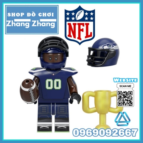 Đồ chơi xếp hình Cầu thủ bóng bầu dục Mỹ Batch of NFL Minifigures Kopf KF6139