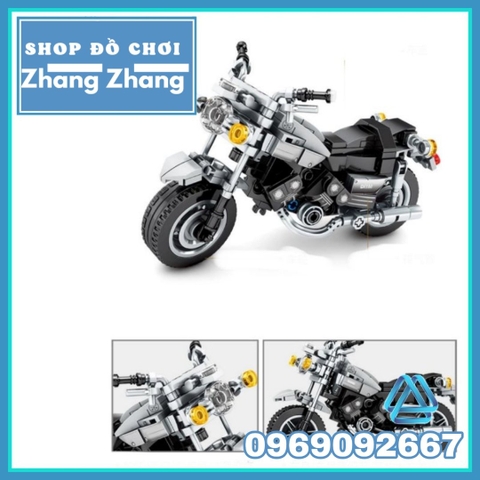 Xếp hình motor phân khối lớn Yamaha v-max 249 hình có hộp Lego Minifigures Sembo Block 701110