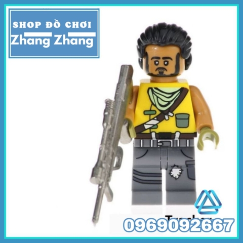 Xếp hình Fortnite Teknique - Brite Gunner - Raven - Special Soldier - Tracker - Explorer Lego Minifigures Kopf KF6050