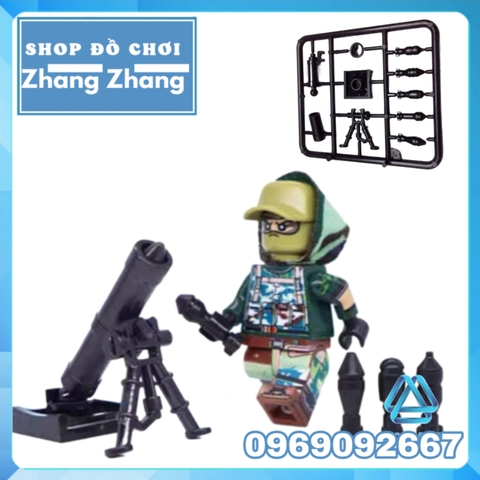 Xếp hình Súng cối M224 60 li tặng kèm 5 viên đạn các loại Lego minifigures Decool