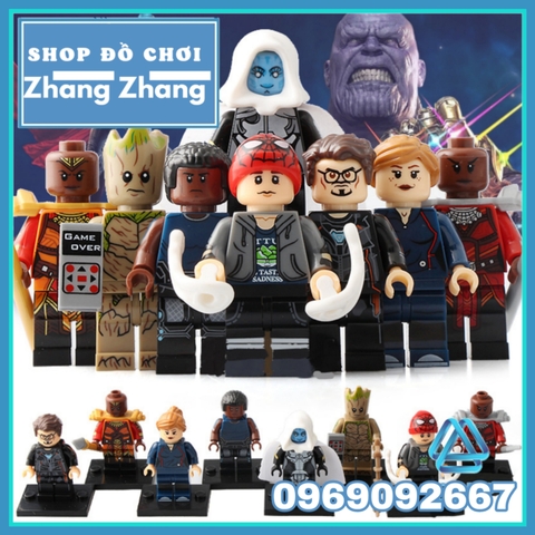 Xếp hình Avengers: Infinity War Ayo Pepper Groot Spider man War Machine Okoye Super Gaint Lego Minifigures Xinh X0194