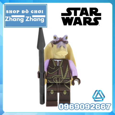 Xếp hình Star Wars Finn - Padawan - K-3PO - Yoda - Gungan - Malakili - Jedi - Leia Lego Minifigures Pogo PG8049