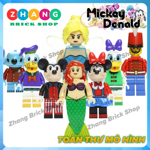 Xếp hình Vịt Donald và chuột micky và thú Ariel Lego Minifigures POGO PG8225