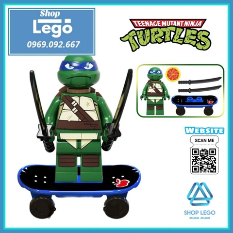 Xếp hình Ninja rùa teenage mutant ninja turtles gồm Leonardo - Raphael - Donatello Lego Minifigures Kopf KF6125