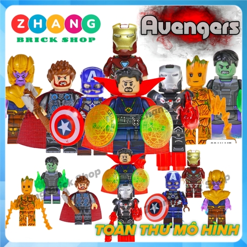 Xếp hình Groot Avengers War Machine Thor Thanos Endgame Captain America Hulk Dr.Strange Lego Minifigures Pogo PG8226