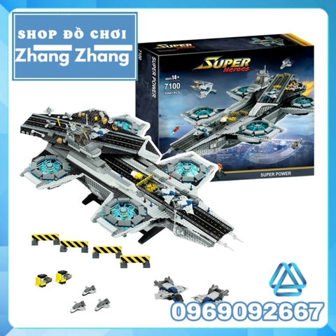 [3066 hình] Xếp hình Tàu sân bay Battleship S.H.E.L.L biệt đội Avengers Lego minifigures Decool Jisi 7100 Lepin 07043